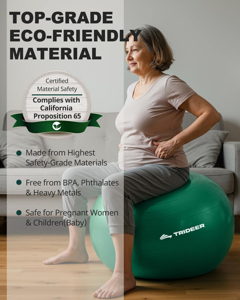 Trideer Exercise Ball for Physical Therapy & Workout - Swiss Ball for Core Strength & Balance - Image 4